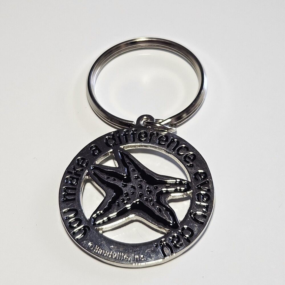 Baudville, Inc. Silver Tone Starfish You Make A Difference Every Day Keychain
